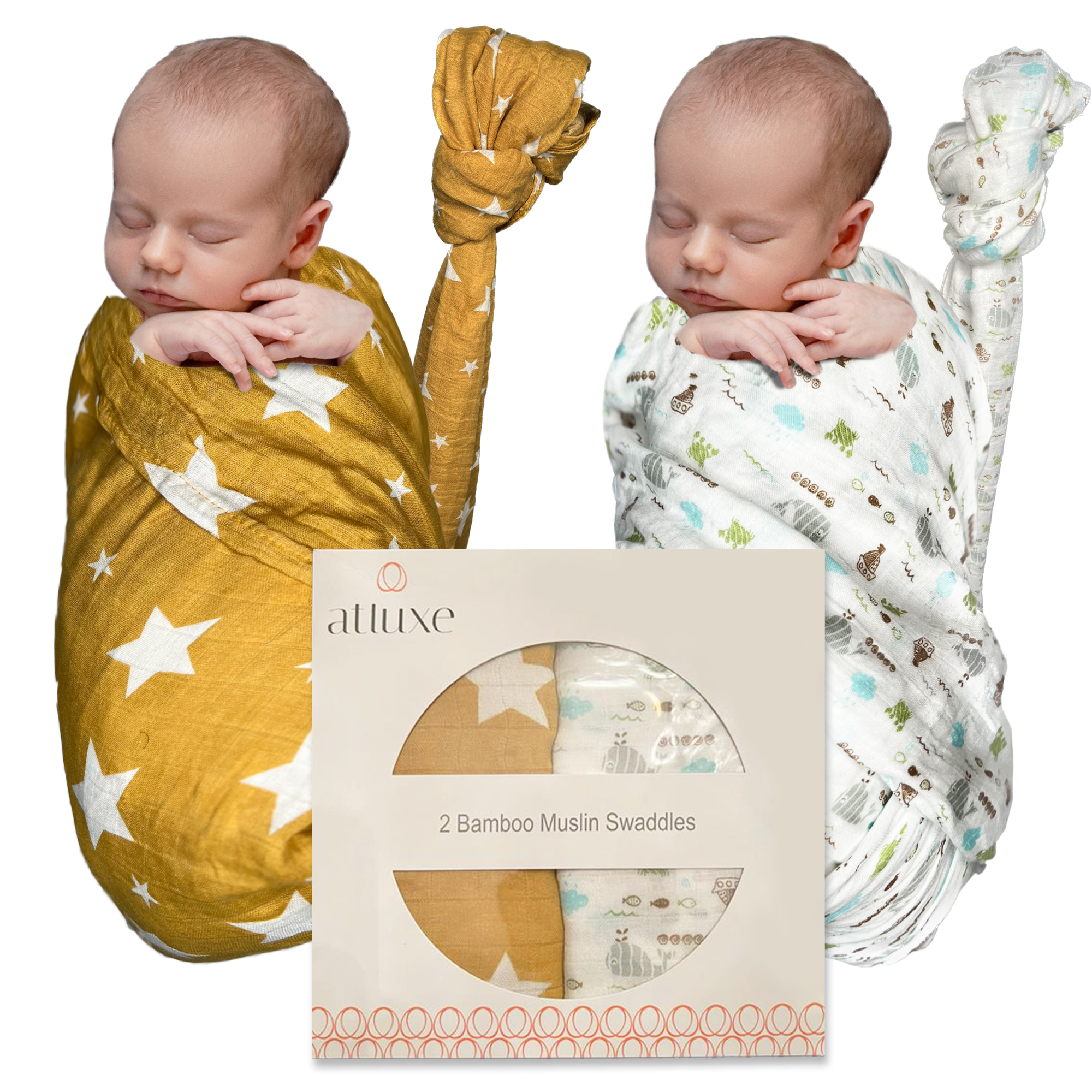  HGHG 4 Pack Bamboo Muslin Swaddle Blankets, Premium Receiving  Blanket