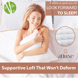 Atluxe Premium Bamboo Memory Foam Pillow. Washable Cover from Bamboo Derived Rayon - for Side, Back, Stomach Sleepers - CertiPUR-US Certified