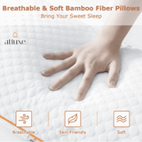 Atluxe Premium Bamboo Memory Foam Pillow. Washable Cover from Bamboo Derived Rayon - for Side, Back, Stomach Sleepers - CertiPUR-US Certified